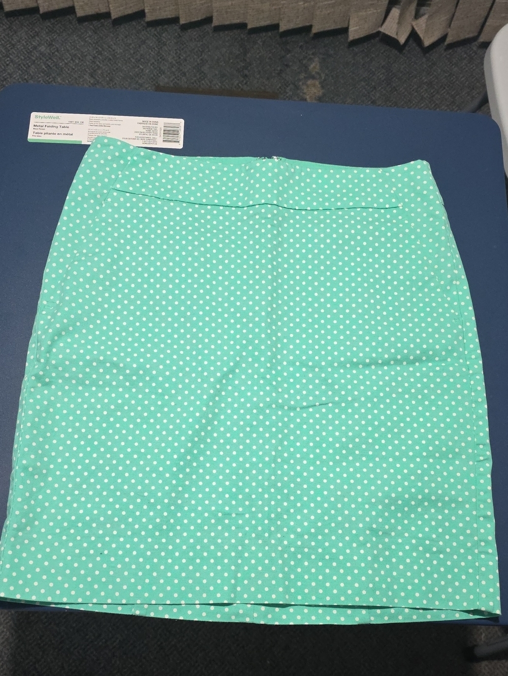 Ann Taylor Mint Green Polka Dot Pencil Skirt